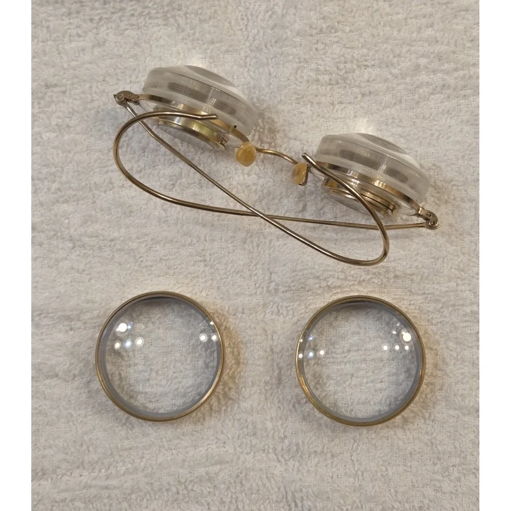 Incredible Antique Shuron 12K GF Surgeon Doctor Jewelers Glasses +3 C. 1890-1910